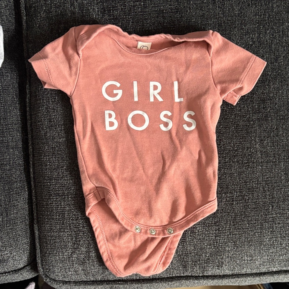 Colored Organics Pink 'Girl Boss' Bodysuit